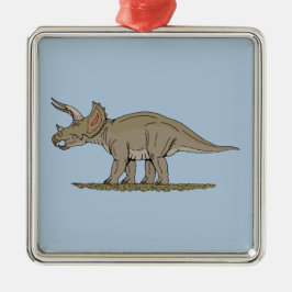 Cretacous Dinosaur Triceratops Metalen Ornament