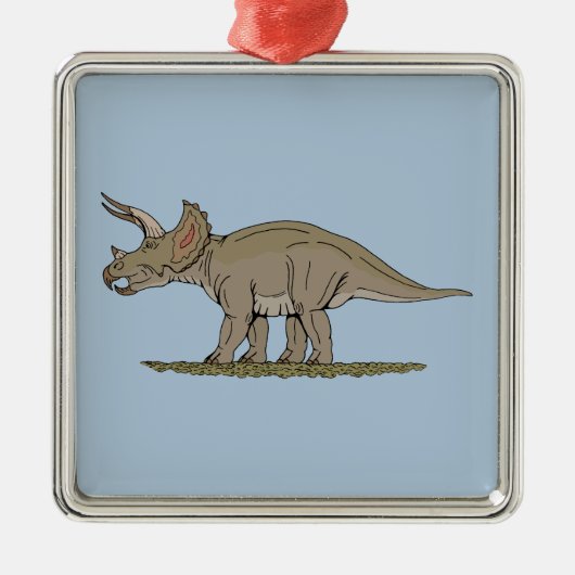 Cretacous Dinosaur Triceratops Metalen Ornament (Voorkant)