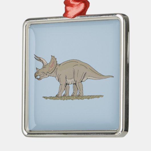 Cretacous Dinosaur Triceratops Metalen Ornament (Links)