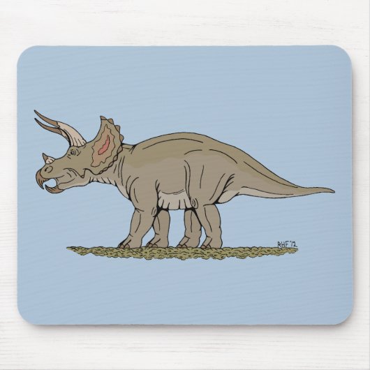 Cretacous Dinosaur Triceratops Muismat (Voorkant)