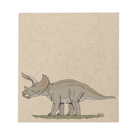 Cretacous Dinosaur Triceratops Notitieblok (Voorkant)