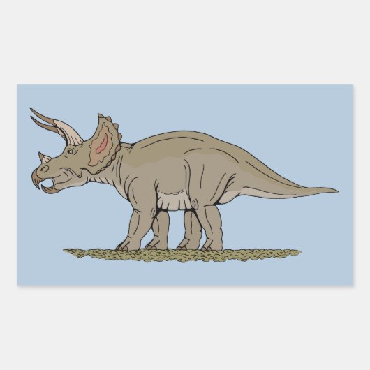 Cretacous Dinosaur Triceratops Rechthoekige Sticker (Voorkant)