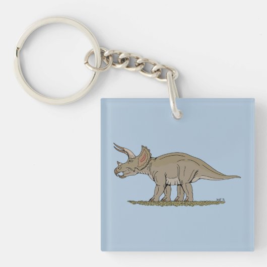 Cretacous Dinosaur Triceratops Sleutelhanger (Voorkant)