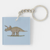 Cretacous Dinosaur Triceratops Sleutelhanger (Achterkant)