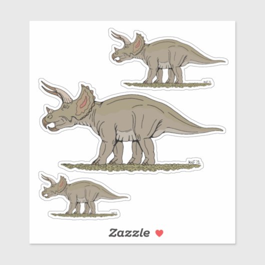 Cretacous Dinosaur Triceratops Sticker (Vel)