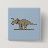 Cretacous Dinosaur Triceratops Vierkante Button 5,1 Cm (Voorkant)