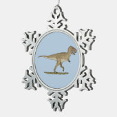 Cretacous Dinosaur Tyrannosaurus rex Tin Sneeuwvlok Ornament (Rechts)