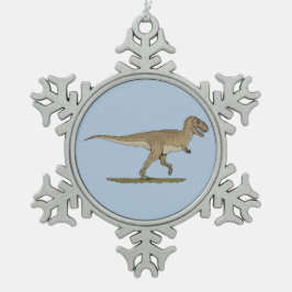 Cretacous Dinosaur Tyrannosaurus rex Tin Sneeuwvlok Ornament