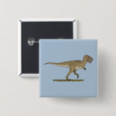 Cretacous Dinosaur Tyrannosaurus rex Vierkante Button 5,1 Cm (Voorkant /achterkant)