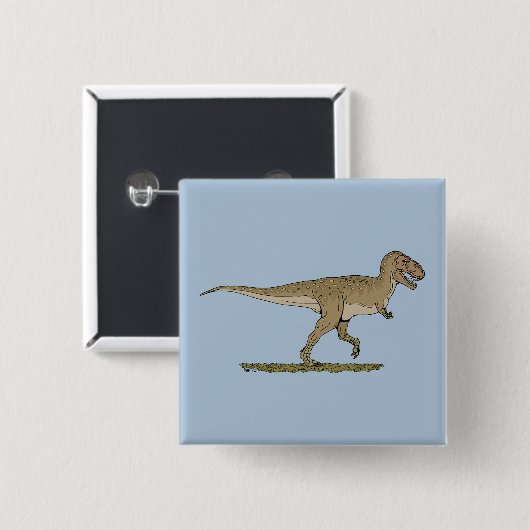 Cretacous Dinosaur Tyrannosaurus rex Vierkante Button 5,1 Cm (Voorkant /achterkant)