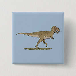 Cretacous Dinosaur Tyrannosaurus rex Vierkante Button 5,1 Cm