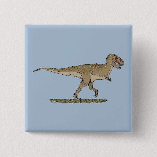 Cretacous Dinosaur Tyrannosaurus rex Vierkante Button 5,1 Cm (Voorkant)