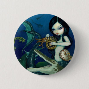 "Cretacous Mermaid"-Button Ronde Button 5,7 Cm