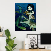 Cretacous Mermaid dinosaur fantasy Art Print (Thuiskantoor)