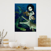 Cretacous Mermaid dinosaur fantasy Art Print (Keuken)
