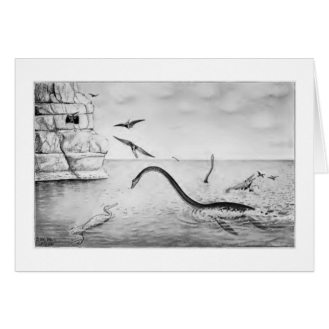 Cretacous Plesiosaur art card (Voorkant Horizontaal)