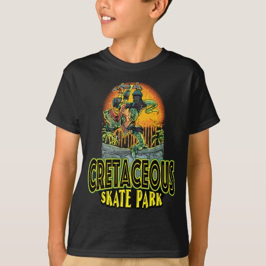 Cretacous Skateboard Park T Rex T-shirt (Voorkant)