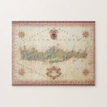 Crete Eiland Griekenland Vintage decoratieve kaart