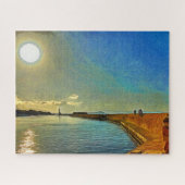 Crete.Evening in de kleuren van de zonsondergang. Legpuzzel (Horizontaal)