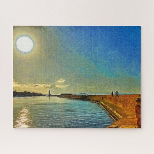 Crete.Evening in de kleuren van de zonsondergang. Legpuzzel (Horizontaal)