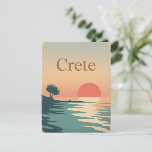 Crete  minimalistisch briefkaart (Staand voorkant)