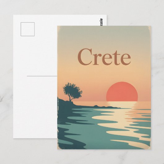 Crete  minimalistisch briefkaart (Voorkant / Achterkant)