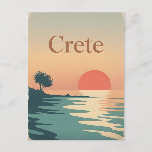 Crete  minimalistisch briefkaart (Voorkant)