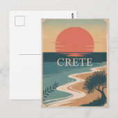 Crete  minimalistisch briefkaart (Voorkant / Achterkant)