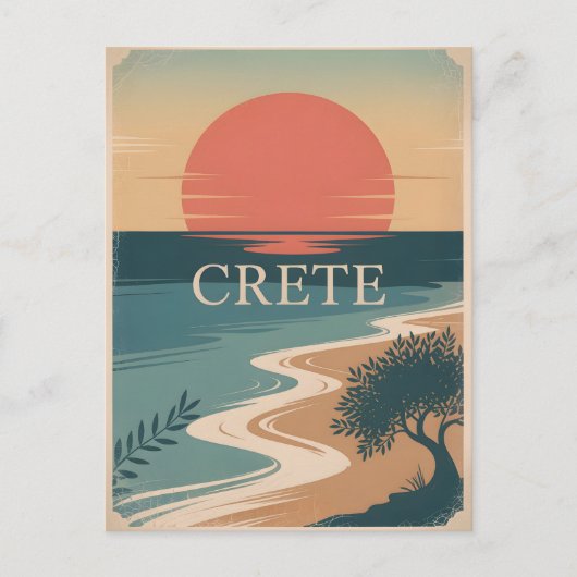 Crete  minimalistisch briefkaart (Voorkant)