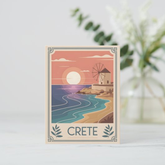Crete  minimalistisch briefkaart (Staand voorkant)