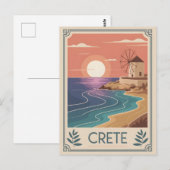 Crete  minimalistisch briefkaart (Voorkant / Achterkant)