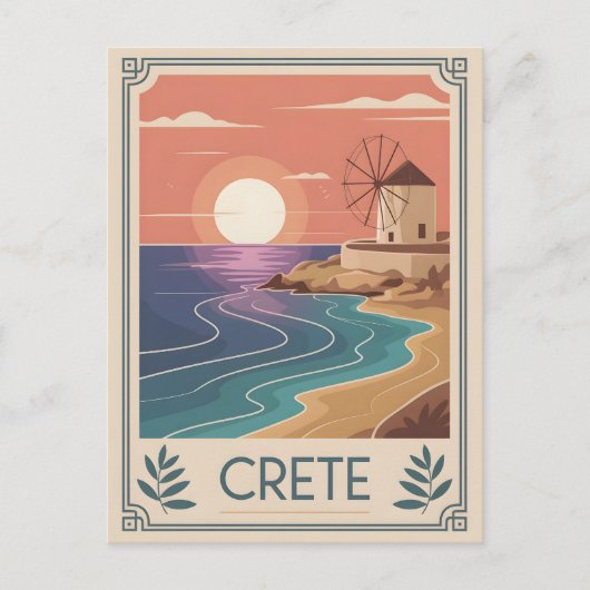 Crete  minimalistisch briefkaart (Voorkant)