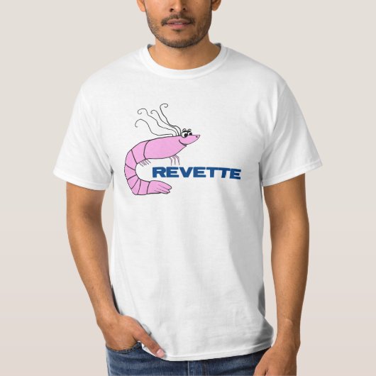 Crevette French Cute Shrimp Cartoon T-shirt (Voorkant)
