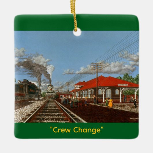 "Crew Change" van Tom Rock keramische ornament (Voorkant)