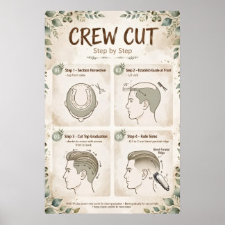 Crew Cut Stap voor Stap Poster