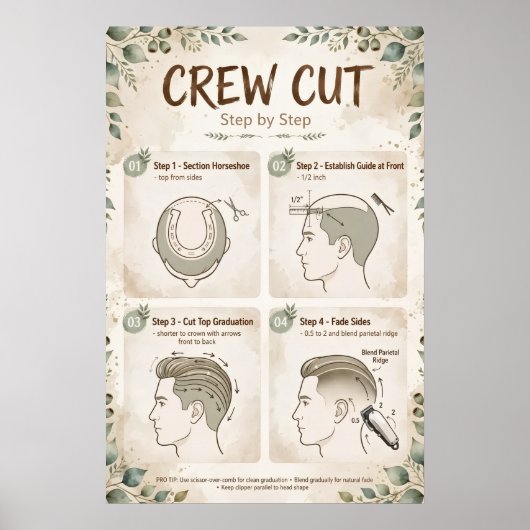 Crew Cut Stap voor Stap Poster (Voorkant)