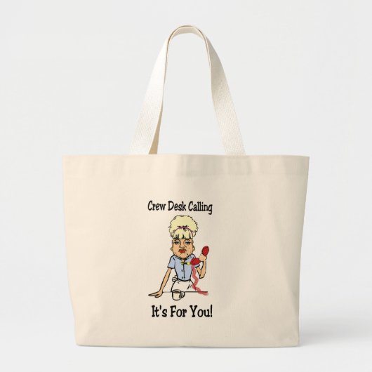 Crew Desk Calling Grote Tote Bag (Voorkant)
