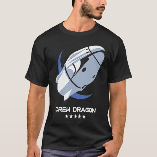 Crew Dragon Spacecraft  Rocket Ship T-shirt (Voorkant)
