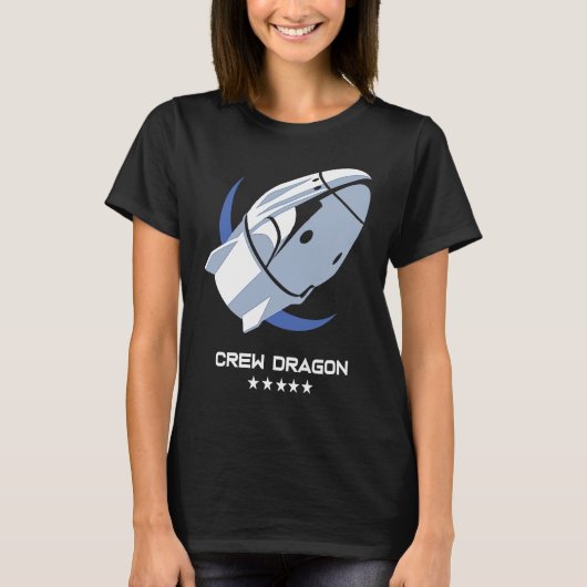 Crew Dragon Spacecraft Rocket Ship T-shirt (Voorkant)