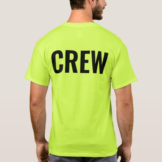 Crew gepersonaliseerde werknemer werk T-shirt (Achterkant)