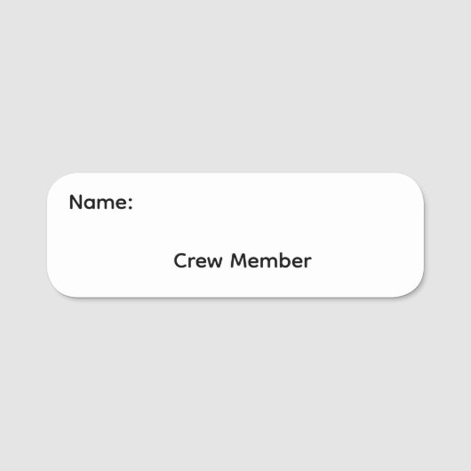 Crew Lid Pinback Naamlabel Knop Naamplaatje (Voorkant)