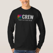Crew Personeel Logo Mannen Modern Tweezijdig Print T-shirt (Voorkant)