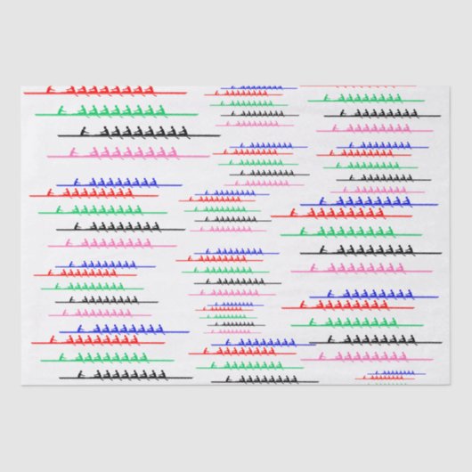 Crew Race Rowers Roeien - Vijf Boats Racing Tissuepapier (Voorkant)