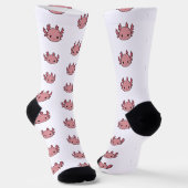 Crew Socks Axolotl cute pink Sokken (Gebogen)
