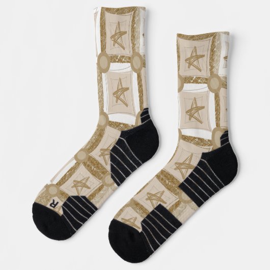 Crew Socks Beige Stars Sokken (Links)