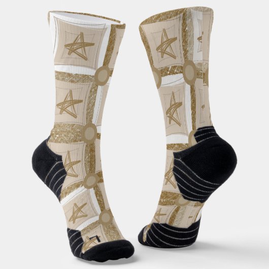 Crew Socks Beige Stars Sokken (Gebogen)