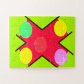 Crew Socks GIANT STIPPEN GEEL RED BRIGHT GREEN Legpuzzel (Horizontaal)