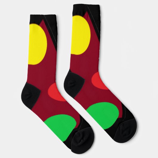 Crew Socks GIANT STIPPEN GEEL RED BRIGHT GREEN Sokken (Rechts)