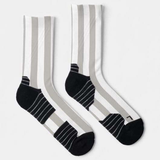 Crew Socks Grey & White Stripe Sokken (Rechts)