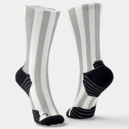 Crew Socks Grey & White Stripe Sokken
